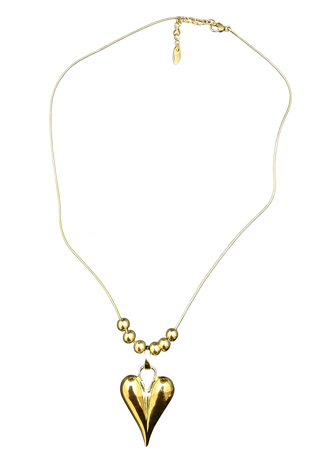 Collier Cœur Doré Élégant – Acier Inoxydable & Perles Brillantes